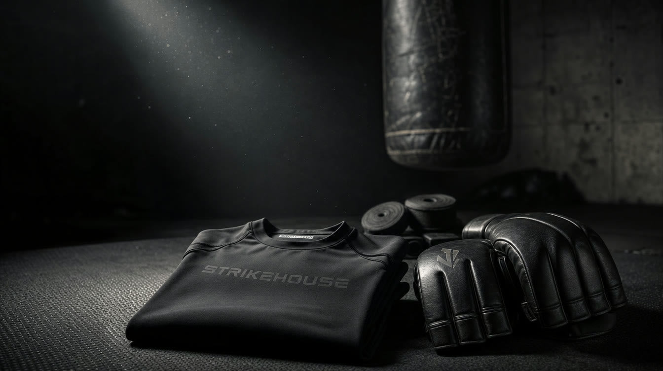 Strikehouse Vault Line — limited numbered gear laid out in the compound